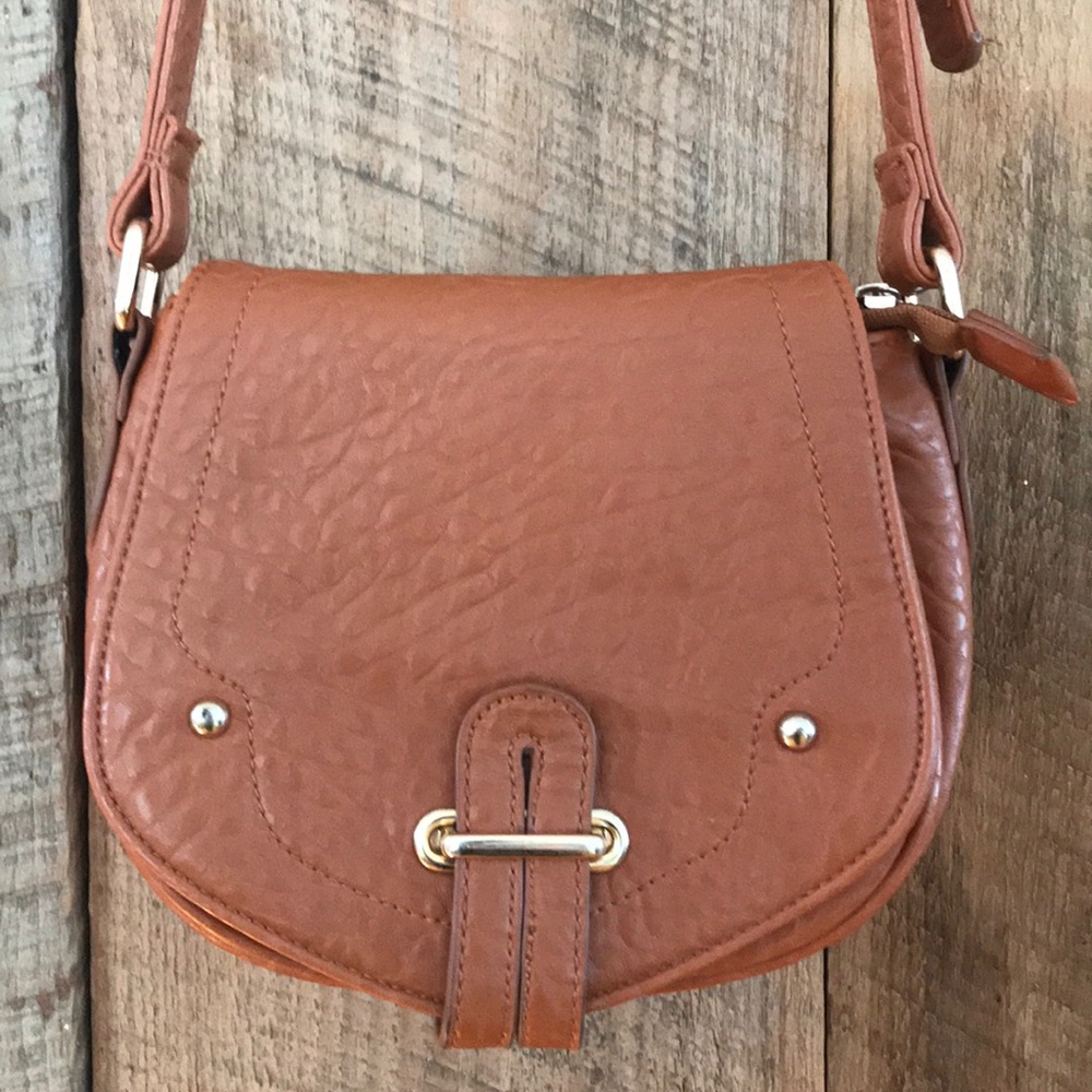 Faux leather shoulder bag